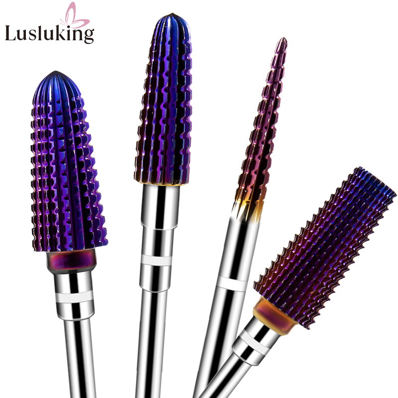 Nail Art Violet - 1/4pcs Conical Purple Pro Tungsten Carbide