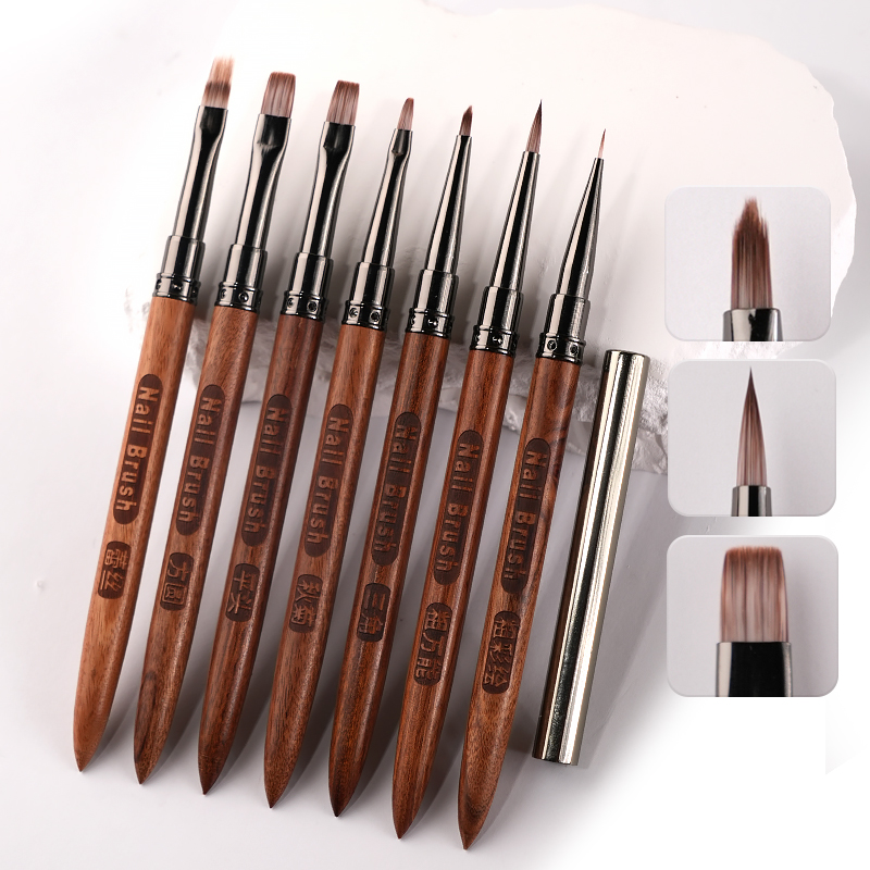 Nail Art Zone - Sweet-Z 1/13Pcs Nail Brushes Sandalwool Handle