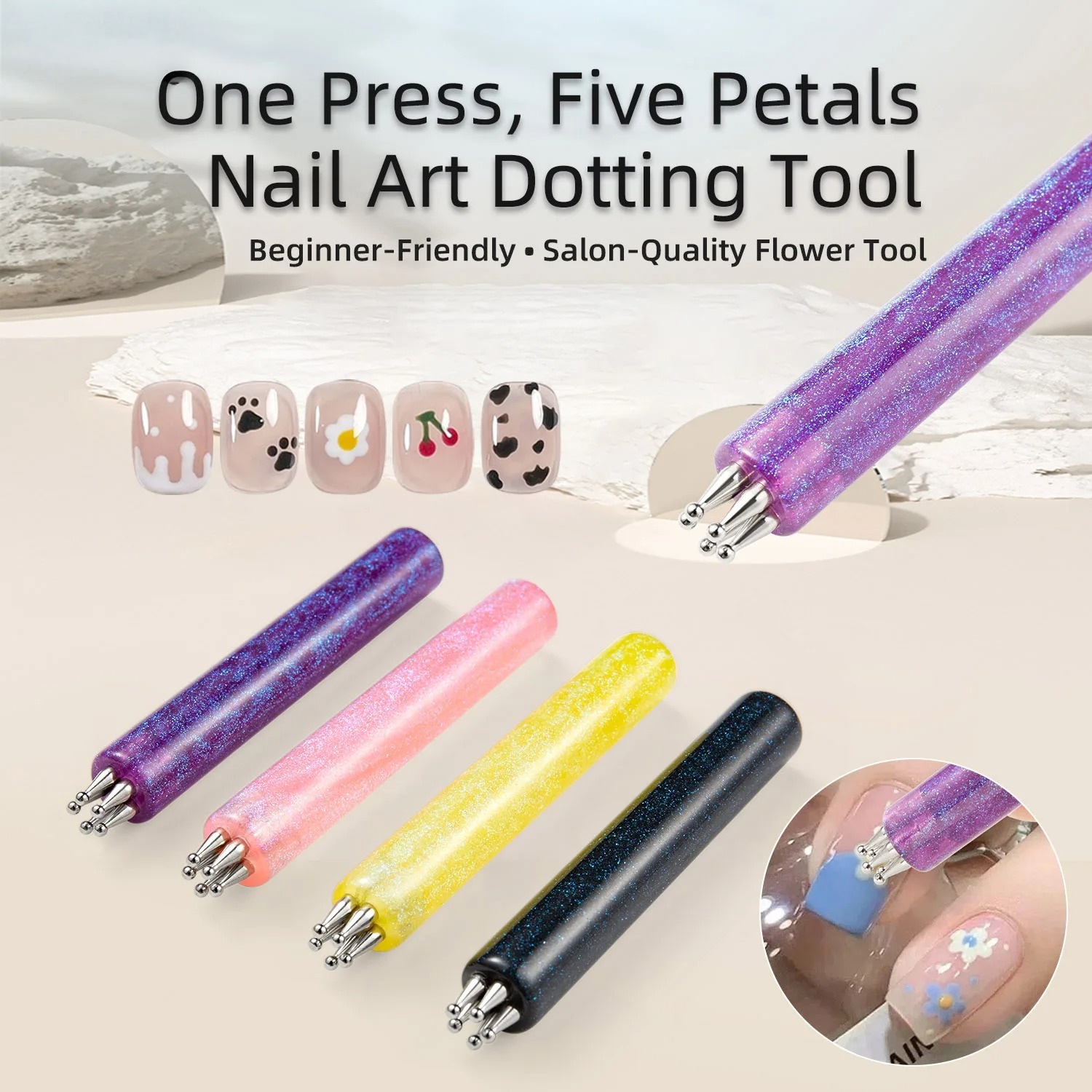 Nail Art One Stroke - 1pc Nail Art Pen with Flower