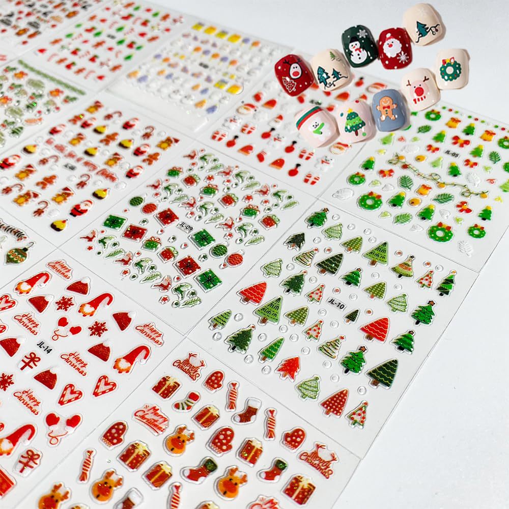 Nail Art Xmas Stickers - 30 Sheets Christmas Nail Art Stickers