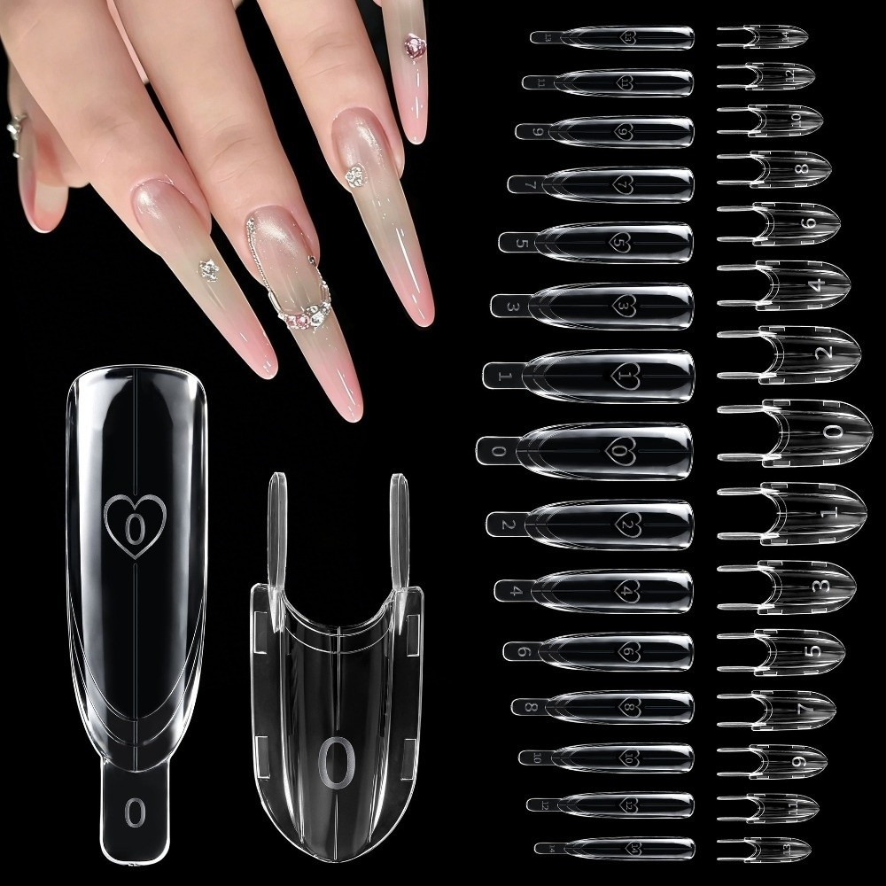 Nail Art Extension - 120pcs Rocket Shape Sandwich Dual Nail