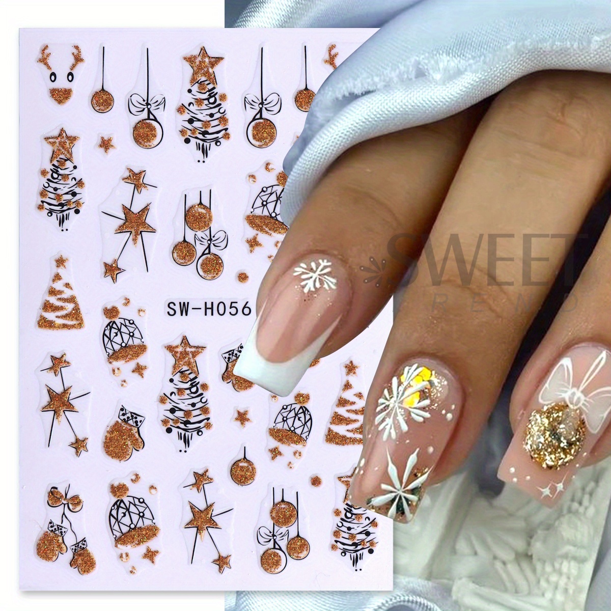 2 pcs Gorgeous Sparkly Christm - Nail Art Xmas Tree review and price