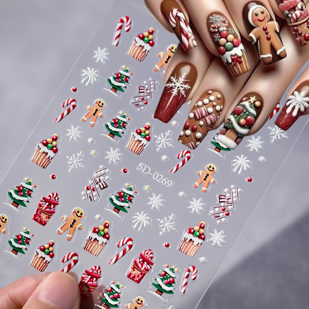 1pc Christmas 5D Gingerbread M - Nail Art Xmas Stickers review and price