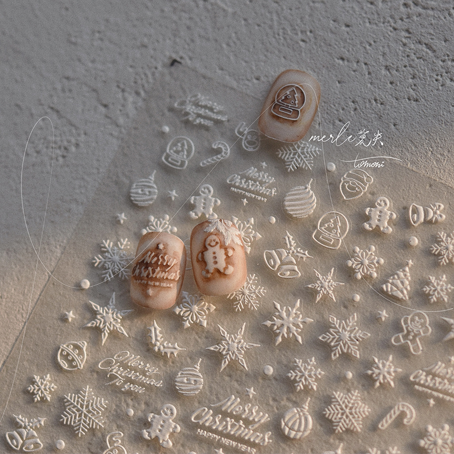 5D Relief Pure White Merry Chr - Nail Art Xmas Tree review and price