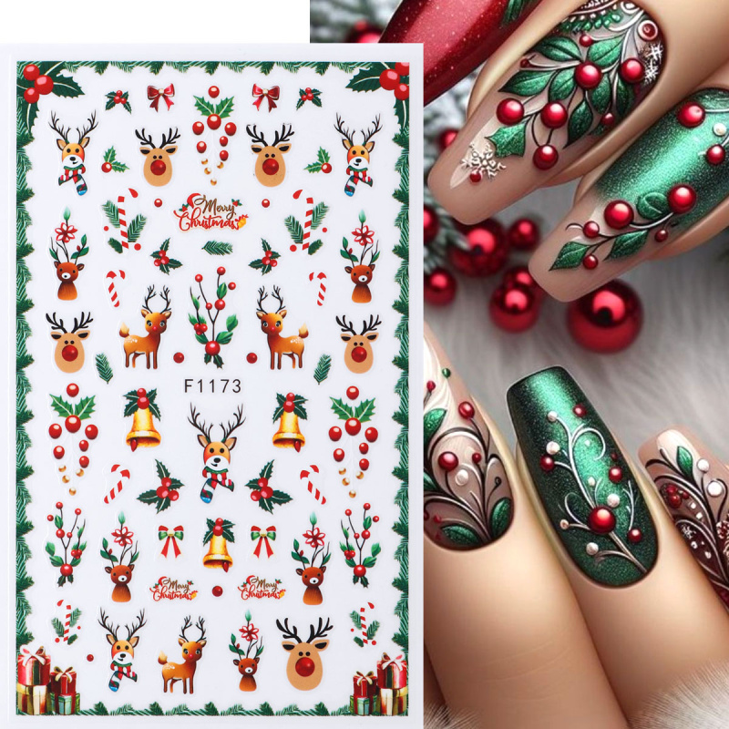 2pcs Festive Christmas Nail St - Nail Art Xmas Tree review and price