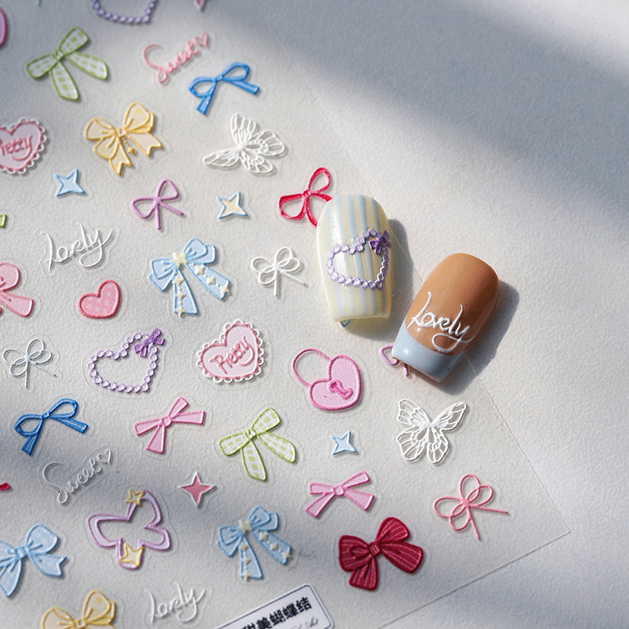 TENSOR NAIL Pastel Bow Heart B - Nail Art Elegan review and price